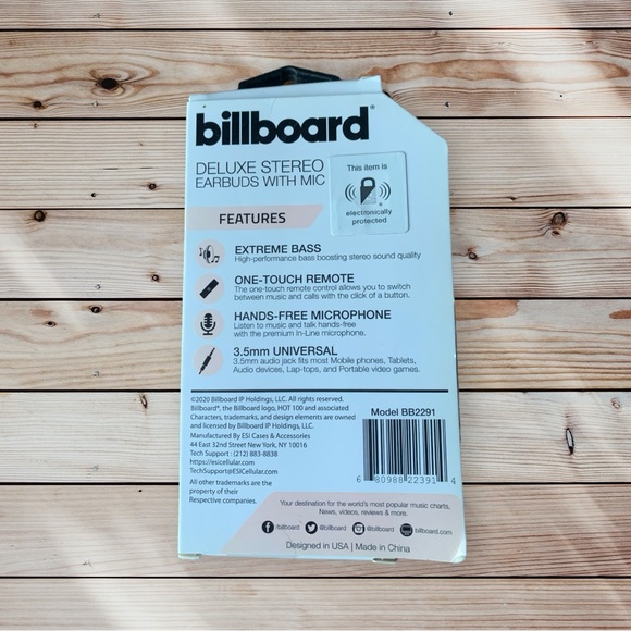 💟Billboard Pure Pink Stereo Earbuds w/ Mic Extreme Bass 3.5mm Plug - NEW🎶 - Picture 3 of 3